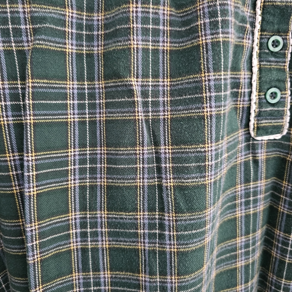 L.L. Bean Style Plaid Cotton Nightgown Green Flannel Cottagecore Sz L Cabin-core - Picture 7 of 12